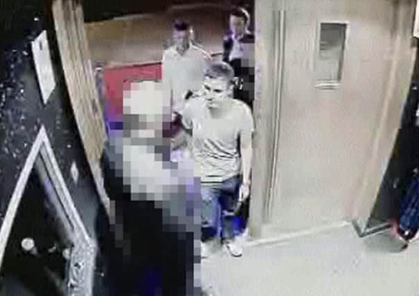 CCTV image issued by Police Scotland of three men they want to trace in connection with the "unprovoked" attack. Picture: PA