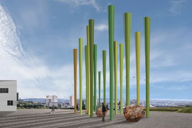 Wind Forest is a 'futuristic 'forest' of 100 oscillating windturbines that will rotate and move in the breeze. Picture: Contributed