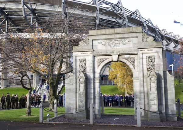 The war memorial next to Murrayfield Stadium could be moved to make way for a multi-million pound hotel. Picture: SNS Group