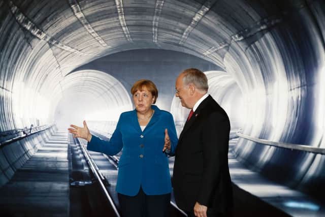 Angela Merkel and Swiss president Johann Schneider-Ammann. Picture: Getty Images