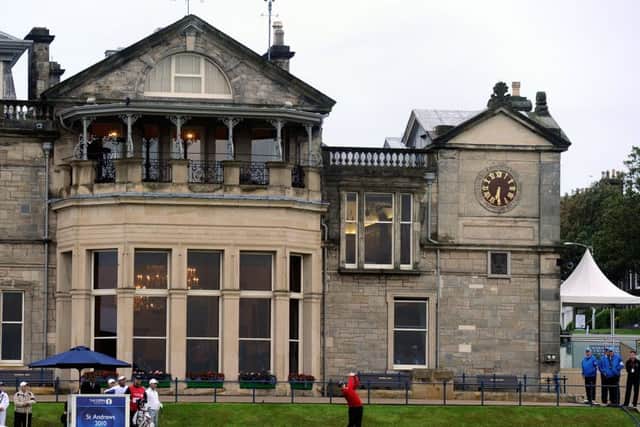 Paul Lawrie hits the first tee shot of the 2010 Open at St Andrews. Picture: Getty.