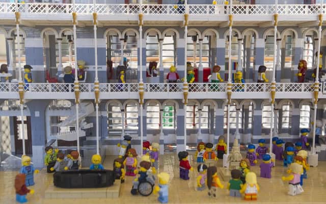 A 3.5-metre model of the National Museum of Scotland built from Lego bricks. Picture: SWNS