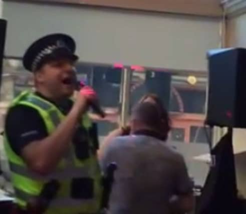 The police officer performed in the Waterloo Bar in Glasgow