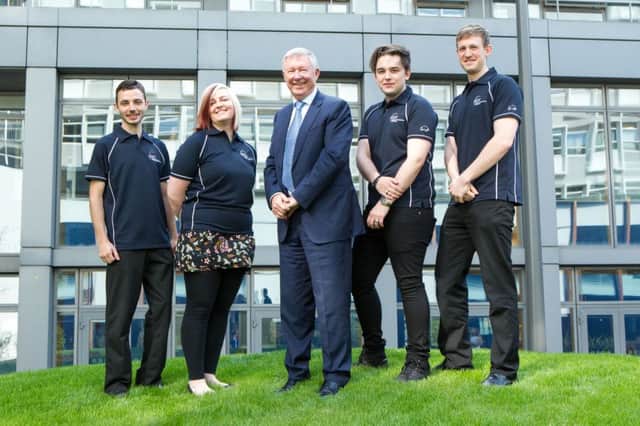 Sir Alex Ferguson used a recent visit to Glasgow Caledonian university to discuss the importance of offering opportunities to young people. Picture: Contributed