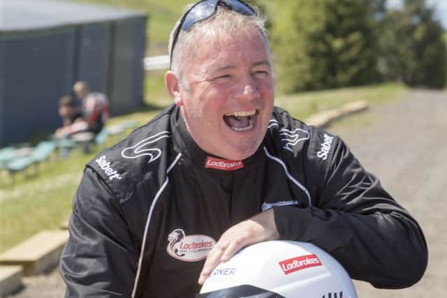 Ally McCoist at a sponsor's motorsport event at Knockhill. Picture: Jeff Holmes