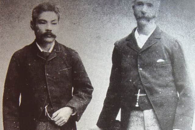 Glover with the brother of the founder of Mitsubishi, around 1900.