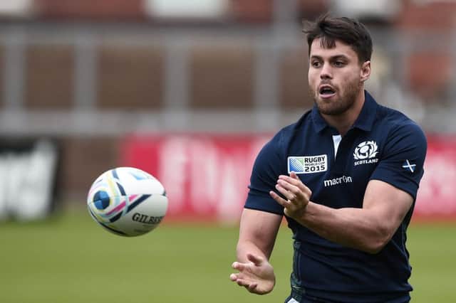 Sean Maitland, pictured training during last year's world cup, is back in the Aviva Premiership with Saracens and back in the reckoning for Scotland. Picture: AFP/Getty