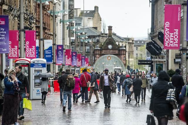 Shoppers on Buchanan Street in Glasgow. Picture: John Devlin