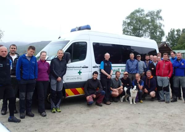 Dundonnell Mountain Rescue Team with their team of fundraisers, whose efforts will help build a new base. Picture: Contributed