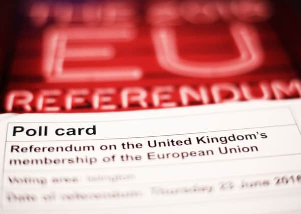 A polling card and voting guide for the 2016 EU referendum. Picture: PA