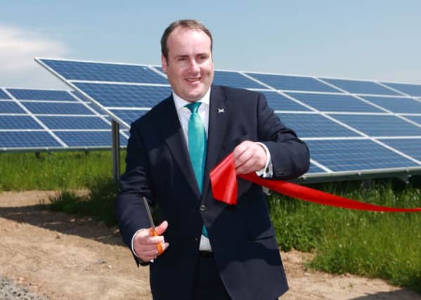 Business, Innovation and Energy Minister Paul Wheelhouse officially opened Scotlands largest solar farm on the Errol Estate in Tayside today. Picture: Phil Hannah