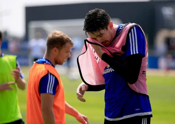 Northern Ireland's Kyle Lafferty was injured during a training session in Lyon. Picture: Jonathan Brady/PA Wire