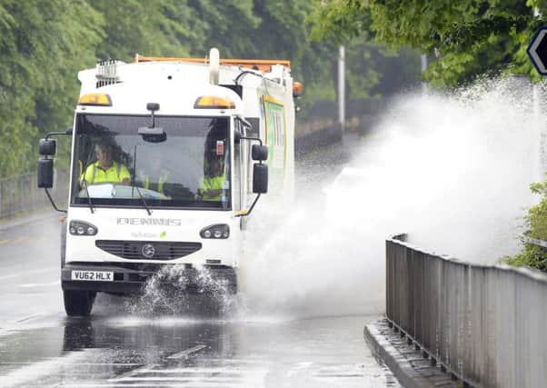Flash flooding hit Penicuik. Picture; Neil Hanna