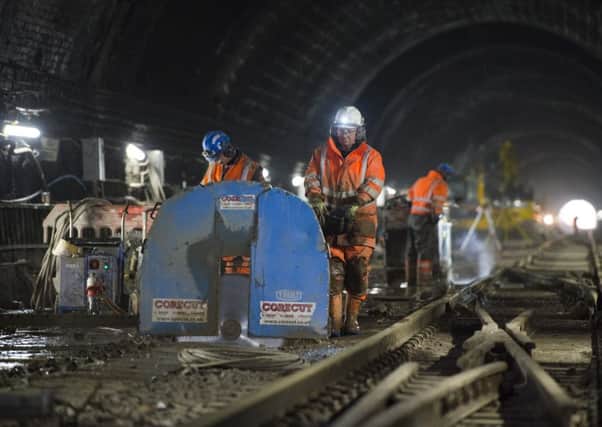 Engineering work continues inside the Queen Street Tunnel. Picture: SNS