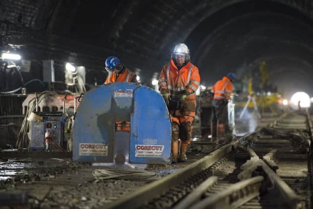 Engineering work continues inside the Queen Street Tunnel. Picture: SNS