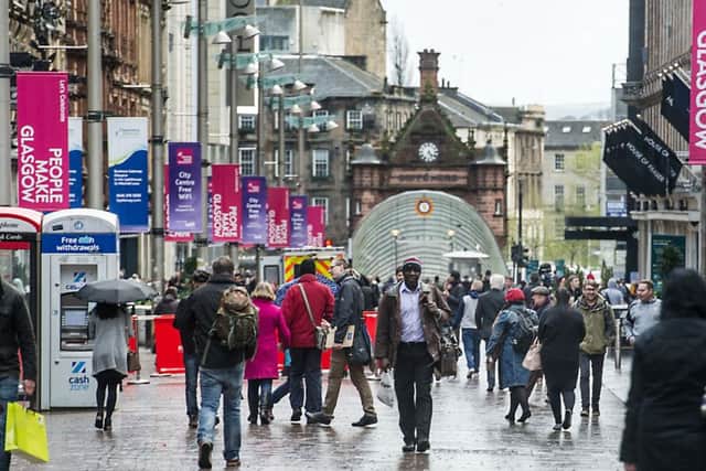 Shoppers on Glasgow's Buchanan Street: Picture: John Devlin