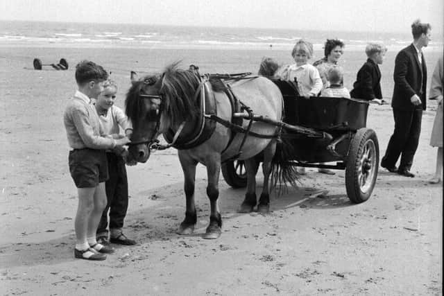 Children meet one of the ponies at Portobello beach in September 1965. Picture: TSPL