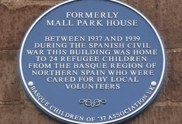 The plaque at Mall Park House in Montrose