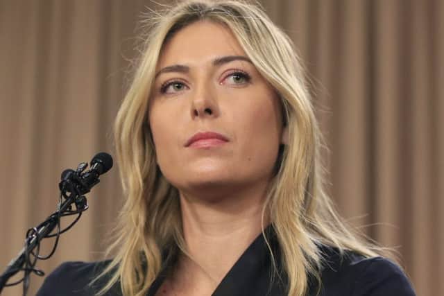 Maria Sharapova's two year drugs ban is backdated to 26 January this year. Picture: Damian Dovarganes/AP