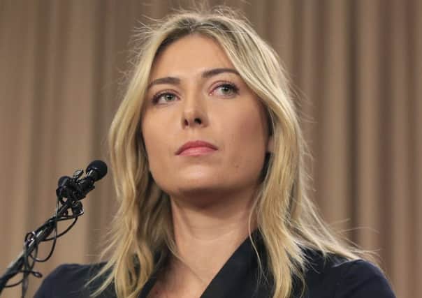 Maria Sharapova's two year drugs ban is backdated to 26 January this year. Picture: Damian Dovarganes/AP