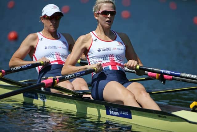Katherine Grainger, left, in action with Vicky Thornley. Picture: Philipp Schmidli/Getty Images