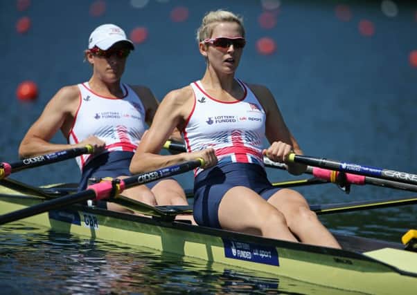 Katherine Grainger, left, in action with Vicky Thornley. Picture: Philipp Schmidli/Getty Images