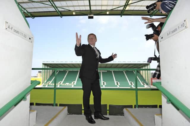 Neil Lennon poses in the main stand at Easter Road after the former Celtic and Bolton manager was officially unveiled as the Leith clubs new head coach. Picture: Neil Hanna