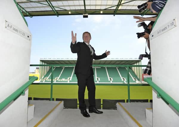 Neil Lennon poses in the main stand at Easter Road after the former Celtic and Bolton manager was officially unveiled as the Leith clubs new head coach. Picture: Neil Hanna