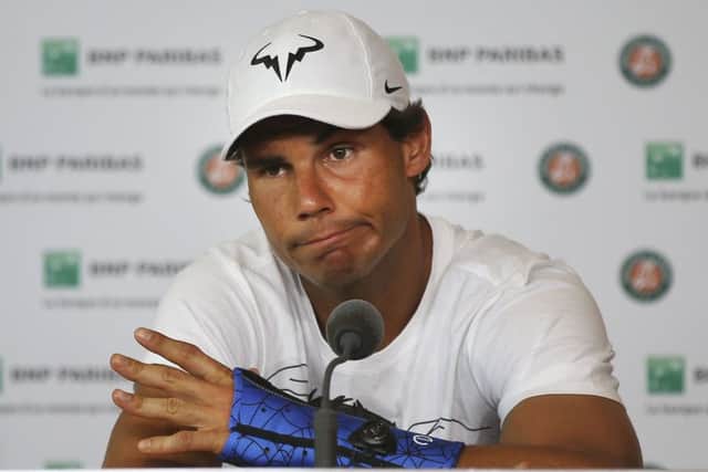 A wrist injury has ruled two-time champion Rafael Nadal out of  Wimbeldon. Picture: Michel Euler/AP