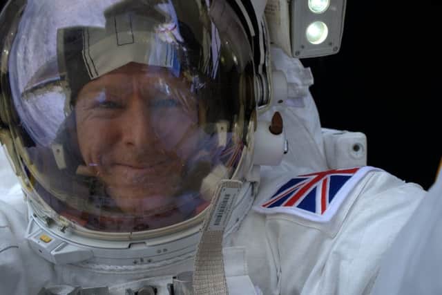 Tim Peake takes a selfie in his spacesuit. Picture: ESA/NASA