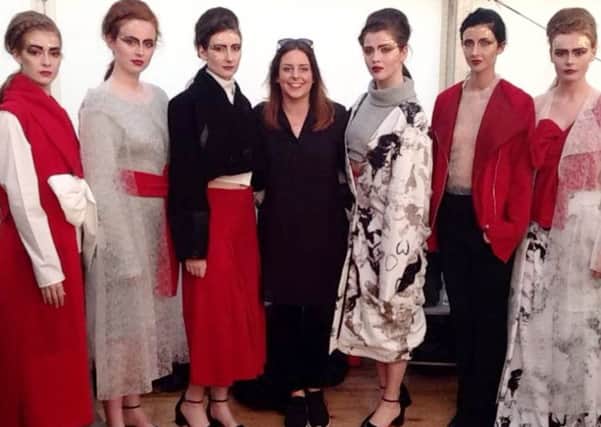 Designer Nadia Pinkney (centre) with models of the Remember me Knot collection. PIC contributed.