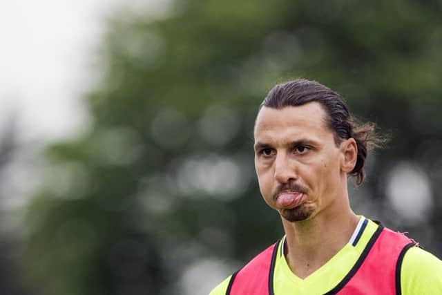 Zlatan Ibrahimovic takes part in a Sweden training session ahead of their Euro 2016 opener against Ireland. Picutre: AFP/Getty Images