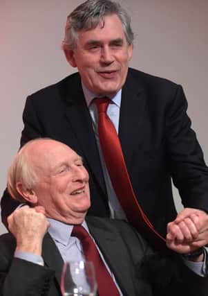 Gordon Brown and Neil Kinnock during their pro-EU rally at the Royal Concert Hall in Glasgow. Picture: Jane Barlow/PA