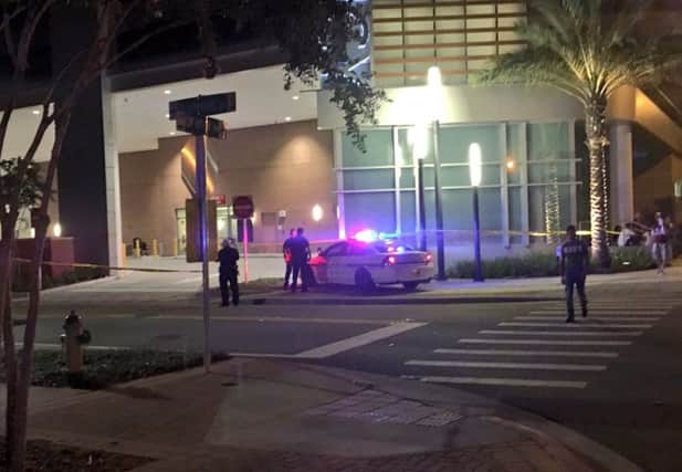 Police near the scene of the shooting in Orlando. Picture: Twitter
