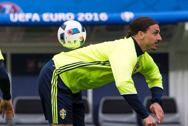 Swedens captain Zlatan Ibrahimovic in training at the Stade de France, where his team are due to play the Republic of Ireland  tonight. Picture: AFP/Getty Images