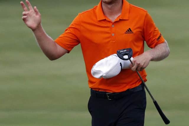Daniel Berger celebrates his first PGA Tour triumph after winning the FedEx St Jude Classic. Picture: AP