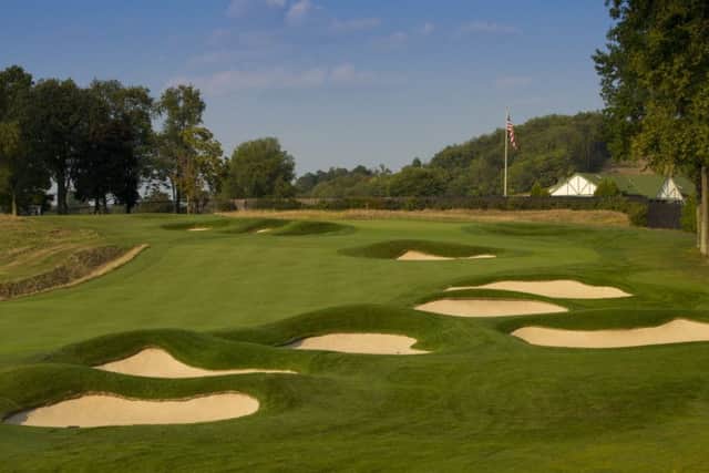 A maze of bunkers at the par-4 second hole at Oakmont Country Club, which hosts this years US Open. Picture: Getty