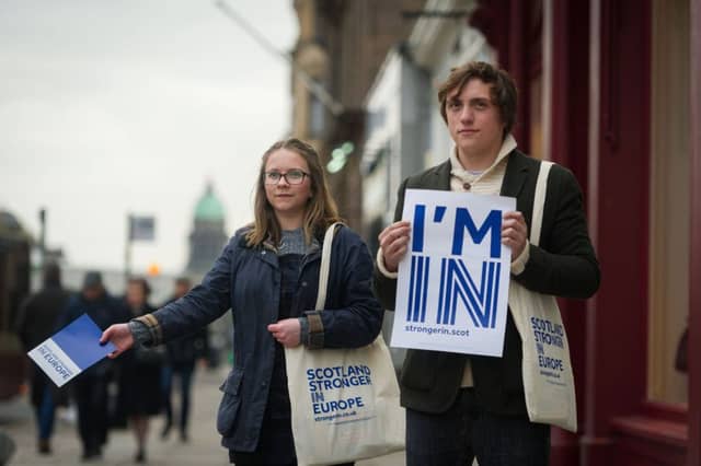 Scotland Stronger In Europe campaigners.e Picture: Steven Taylor / J P License