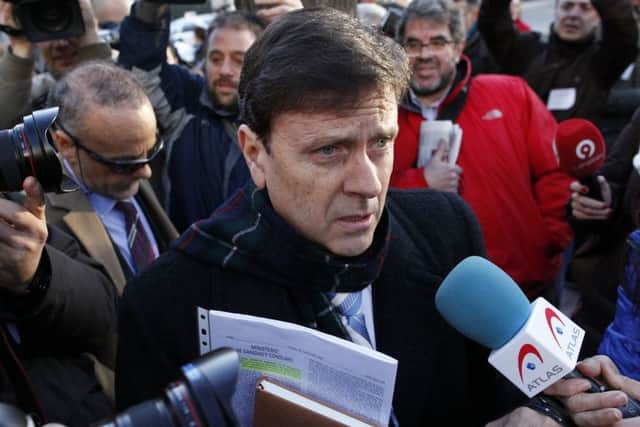 Doctor Eufemiano Fuentes arrives at a court house in Madrid in 2013. Picture: Andres Kudacki/AP