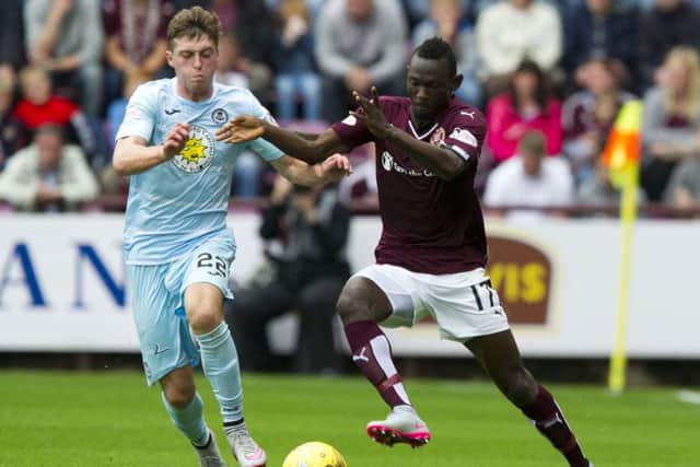 Hearts' Juwon Oshaniwa in action against Partick Thistle. Picture: Ian Rutherford