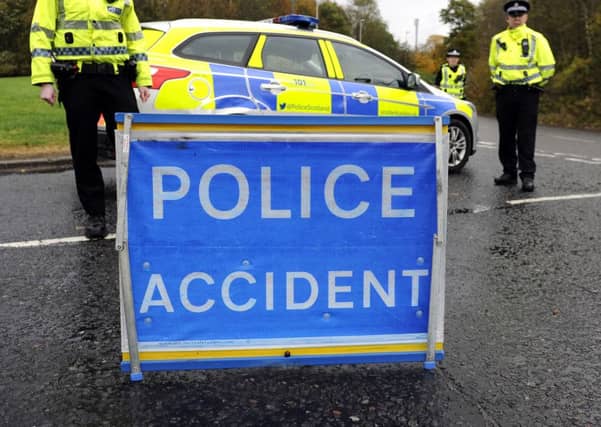 Two cars collide on the A7 in the Borders. Picture: John Devlin