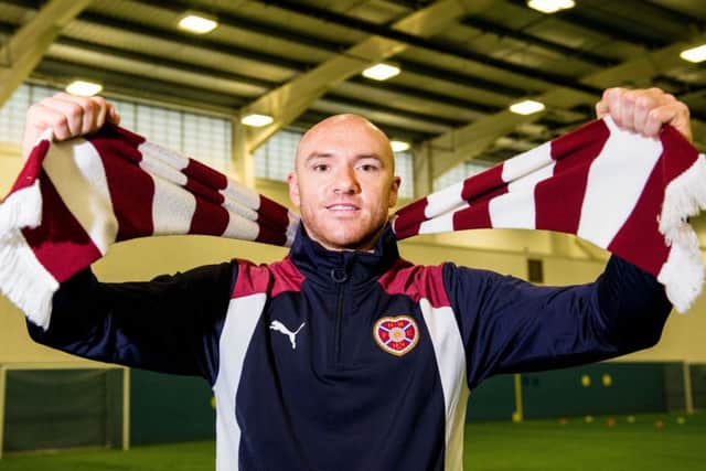 The well travelled striker was snapped up by Hearts. Picture: SNS