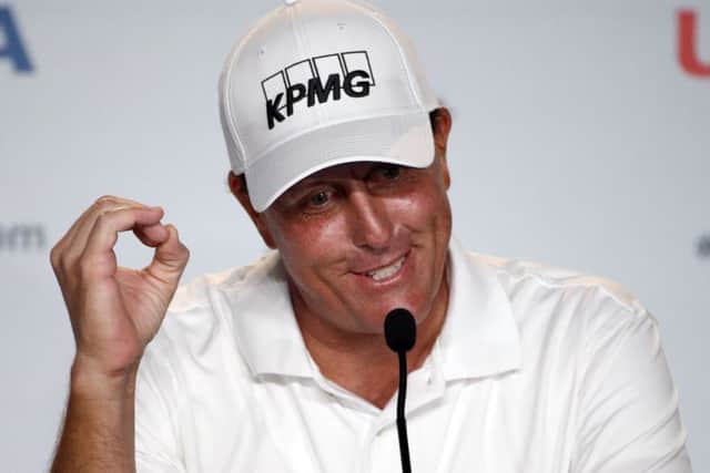Phil Mickelson addresses the media ahead of the US Open at Oakmont Country Club. Picture: Gene J. Puskar/AP