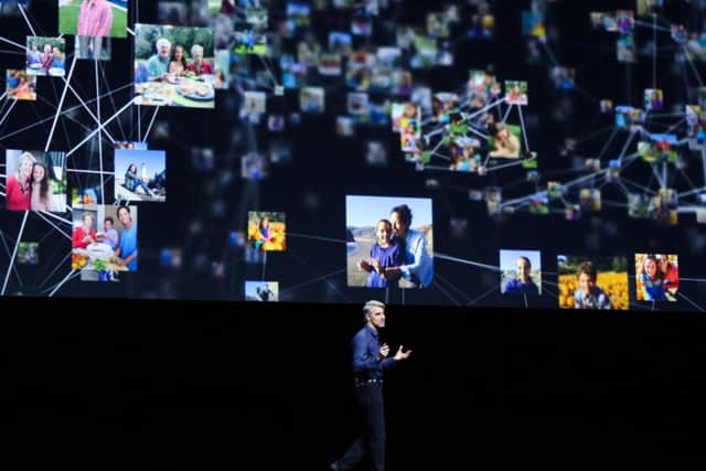 Apple's vice-president of software engineering, Craig Federighi, speaks at WWDC. Picture: Gabrielle Lurie/AFP/Getty Images