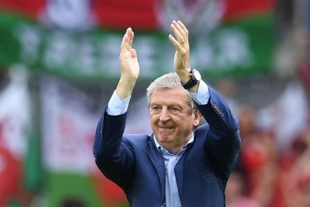 England manager Roy Hodgson celebrates after his side's Euro 2016 group B win over Wales in Lens. Picture: Paul Ellis/AFP/Getty