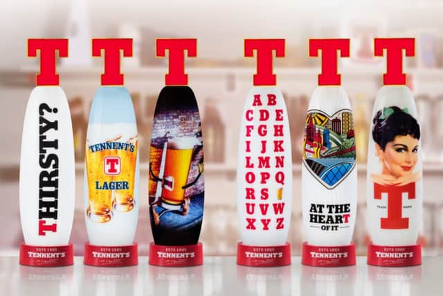 Designs for Tennent's new founts, to be previewed at T in the Park. Picture: Contributed