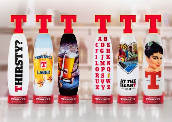 Designs for Tennent's new founts, to be previewed at T in the Park. Picture: Contributed