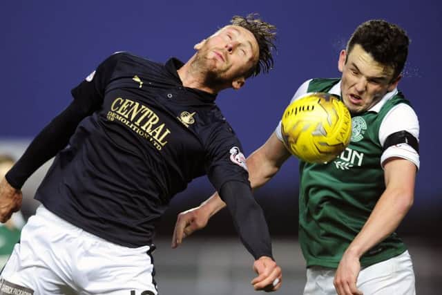 Falkirk defeated Hibs in the Scottish Premiership play-offs last season. Picture: Michael Gillen