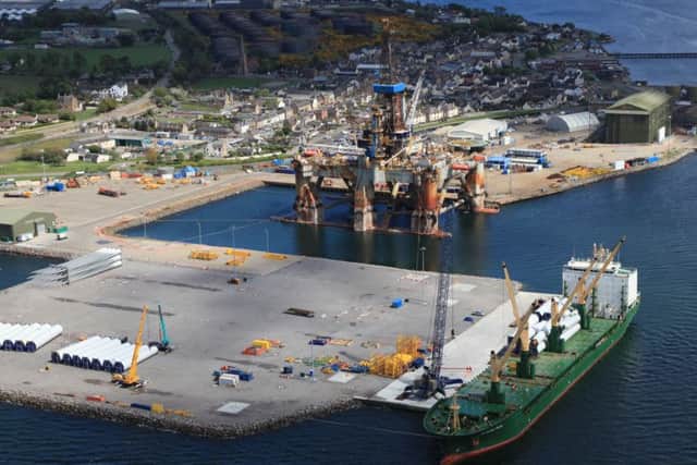 Unloading the turbine towers at Port of Cromarty Firth. Picture: Contributed