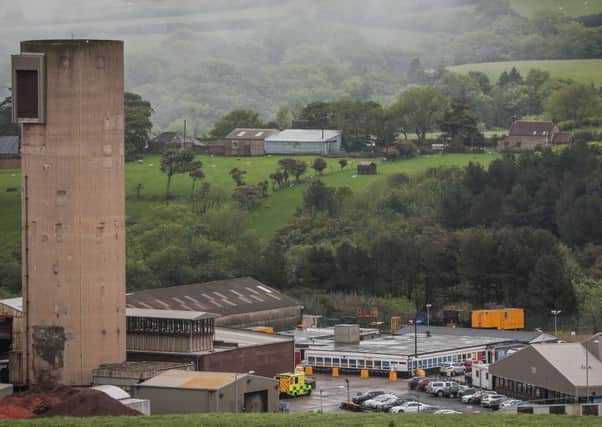 The scene at Boulby Mine near Whitby after the serious incident occurred yesterday. Picture: Hemedia